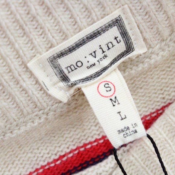 Mo:vint Pencil Skirt Womens Beige Striped Knit Stretch Small S New With Tags - Picture 6 of 9